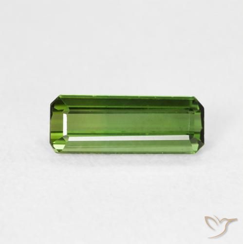 0.69ct Натуральный Средний зеленый Турмалин, Изумрудная огранка, VVS-VS