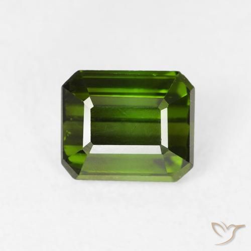 0.80ct Натуральный Землисто-зеленый Турмалин, Изумрудная огранка, Чистота VS