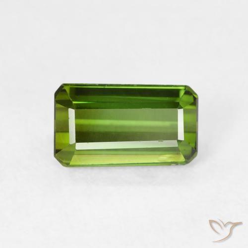 1.03ct Натуральный Травянисто-зелёный Турмалин, Изумрудная огранка, VVS-VS