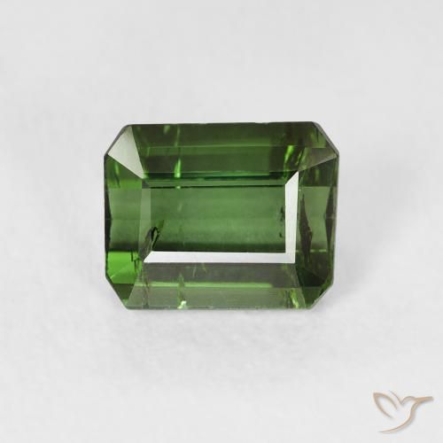 1.08ct Натуральный Medium Dark-Green Турмалин, Изумрудная огранка, VS-SI