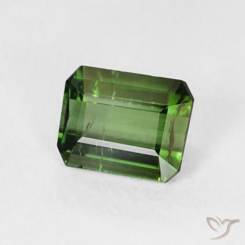 1.08 карата, натуральный Medium Dark-Green Турмалин, Октагон / Изумрудная Огранка, VS-SI