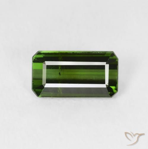 0.98ct Натуральный Темно-зеленый Турмалин, Изумрудная огранка, VS-SI