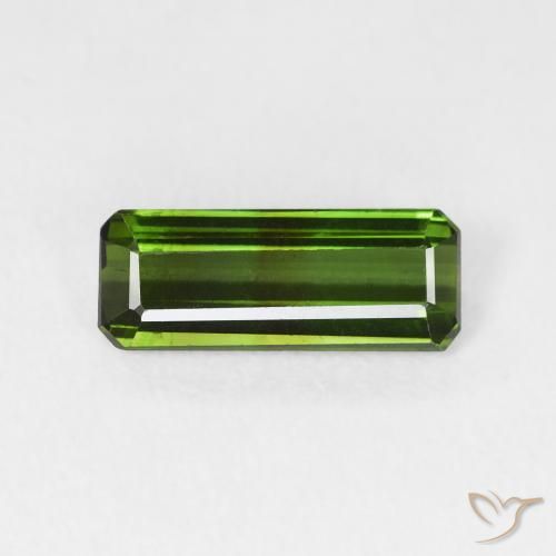 1.04ct Натуральный Травянисто-зелёный Турмалин, Изумрудная огранка, Чистота VS