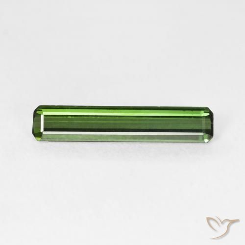 1.15ct Натуральный Травянисто-зелёный Турмалин, Изумрудная огранка, Чистота VS
