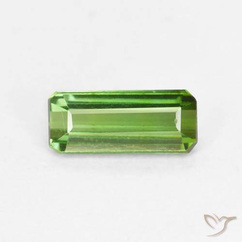 0.63ct Натуральный Травянисто-зелёный Турмалин, Изумрудная огранка, VVS-VS
