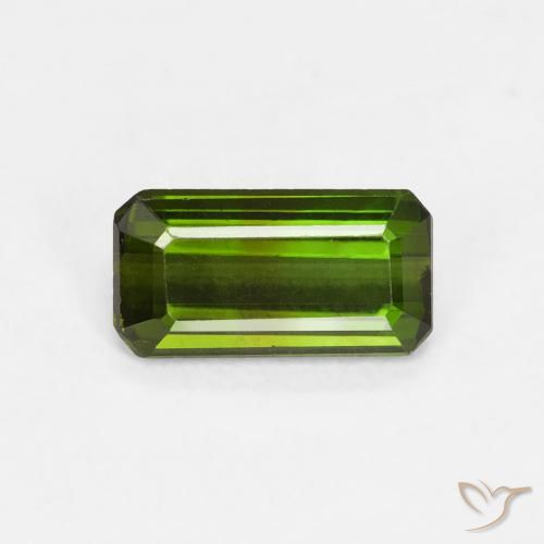 0.88ct Натуральный Землисто-зеленый Турмалин, Изумрудная огранка, VVS-VS