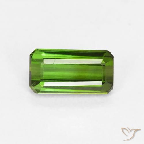 0.68ct Натуральный Травянисто-зелёный Турмалин, Изумрудная огранка, VVS-VS
