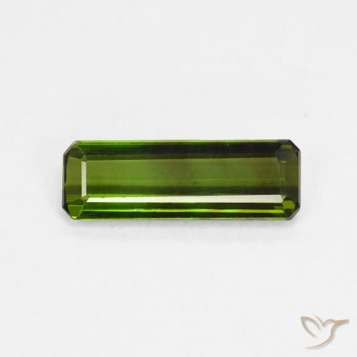 1.08ct Натуральный Темно-зеленый Турмалин, Изумрудная огранка, VVS-VS