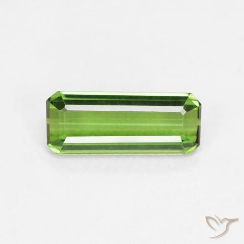 0.98ct Натуральный Травянисто-зелёный Турмалин, Изумрудная огранка, VVS-VS