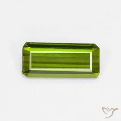 0.91ct Натуральный Средний зеленый Турмалин, Изумрудная огранка, VVS-VS