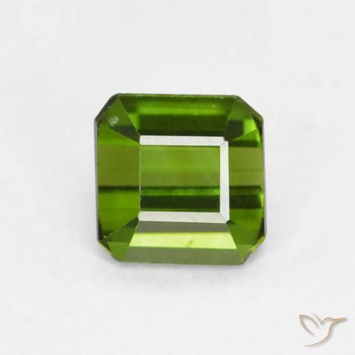 0.62ct Натуральный Травянисто-зелёный Турмалин, Изумрудная огранка, Чистота VVS