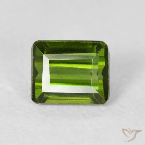 0.73ct Натуральный Теплый зеленый Турмалин, Изумрудная огранка, VVS-VS