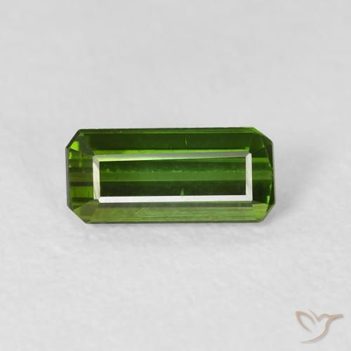 0.84ct Натуральный Травянисто-зелёный Турмалин, Изумрудная огранка, VVS-VS
