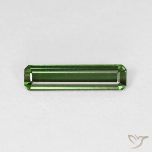 0.98ct Натуральный Темно-зеленый Турмалин, Изумрудная огранка, VVS-VS