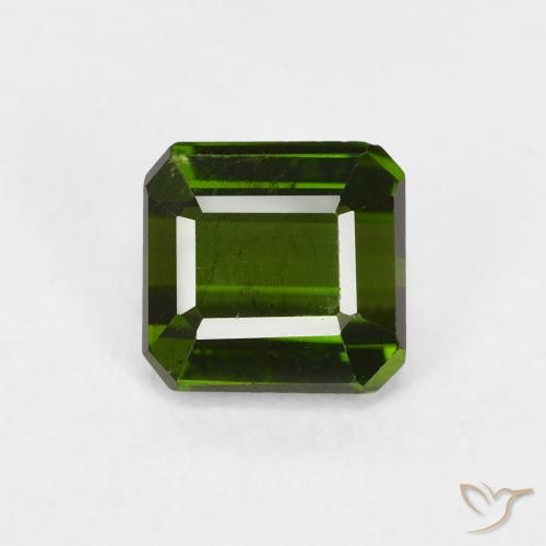0.98ct Натуральный Темно-зеленый Турмалин, Изумрудная огранка, Чистота VS