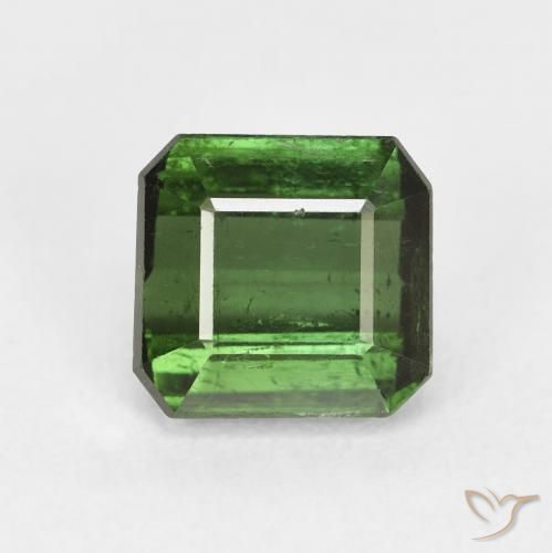 2.26ct Натуральный Травянисто-зелёный Турмалин, Изумрудная огранка, Чистота VS