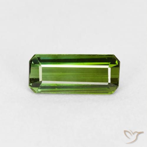 0.87ct Натуральный Темно-зеленый Турмалин, Изумрудная огранка, VVS-VS