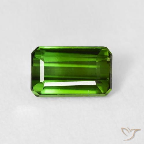 1.21ct Натуральный Темно-зеленый Турмалин, Изумрудная огранка, VVS-VS