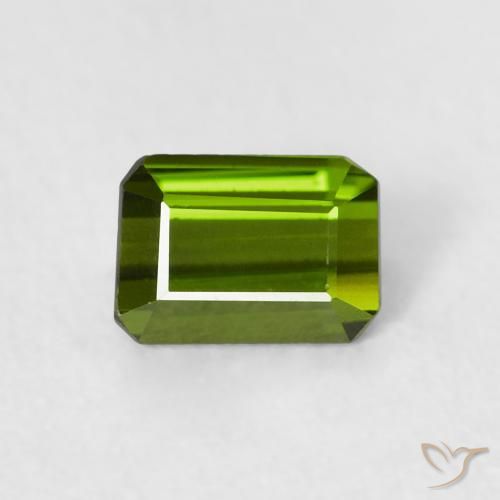 0.57ct Натуральный Средний зеленый Турмалин, Изумрудная огранка, Чистота VS