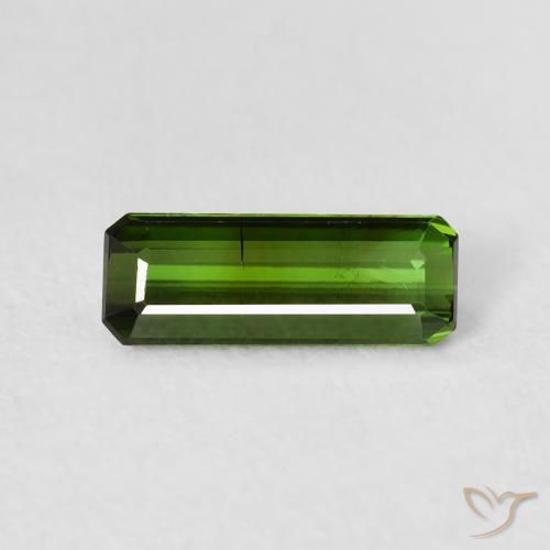 1.01ct Натуральный Землисто-зеленый Турмалин, Изумрудная огранка, VS-SI