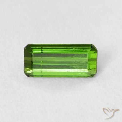 0.59ct Натуральный Средний зеленый Турмалин, Изумрудная огранка, VS-SI