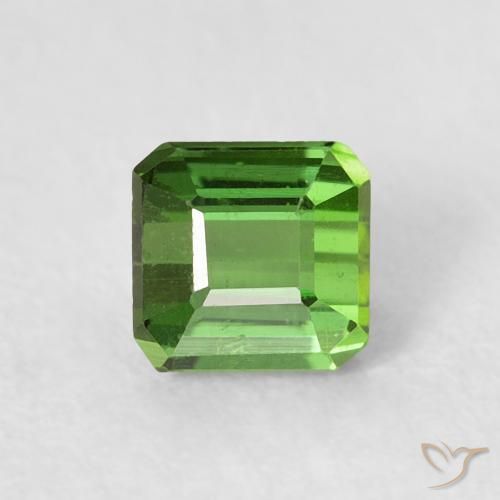 0.64ct Натуральный Травянисто-зелёный Турмалин, Изумрудная огранка, Чистота VS