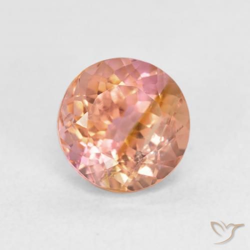 1.41ct Натуральный Оранжево-розовый Турмалин, Круглый, Чистота VS