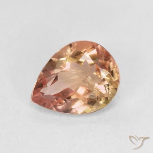 1.35ct Натуральный Light Earth Orange Турмалин, Форма груши, Чистота VS