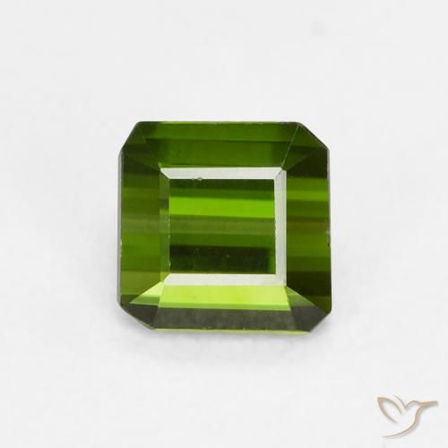 0.68ct Натуральный Травянисто-зелёный Турмалин, Изумрудная огранка, Чистота VVS