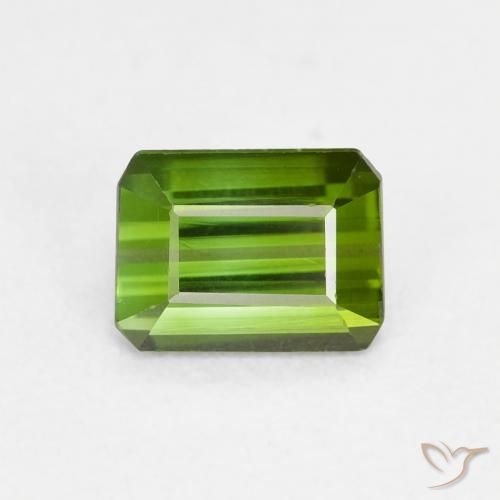0.73ct Натуральный Травянисто-зелёный Турмалин, Изумрудная огранка, Чистота VVS