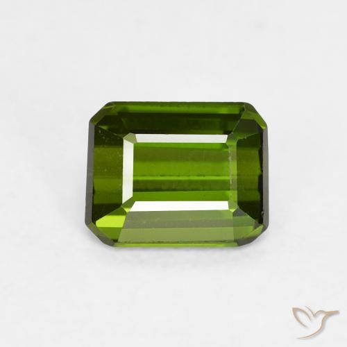 0.75ct Натуральный Темно-зеленый Турмалин, Изумрудная огранка, VVS-VS
