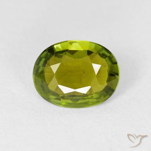 1.32ct Натуральный Теплый лесной зеленый Турмалин, Овал, Чистота VS