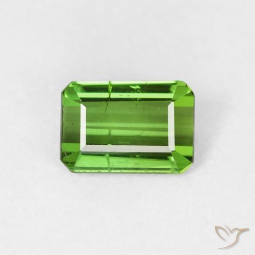 0.75ct Натуральный Средний зеленый Турмалин, Изумрудная огранка, VS-SI