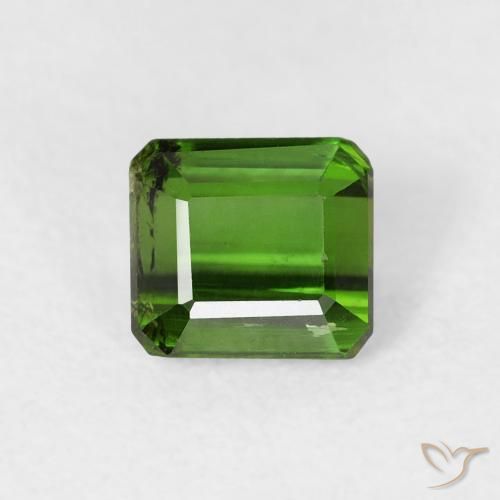 0.79ct Натуральный Травянисто-зелёный Турмалин, Изумрудная огранка, Чистота VS