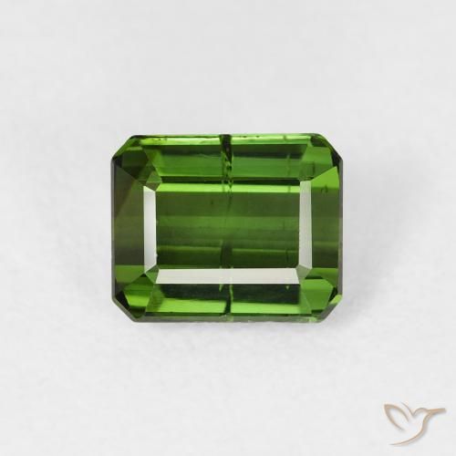 1.22ct Натуральный Землисто-зеленый Турмалин, Изумрудная огранка, SI