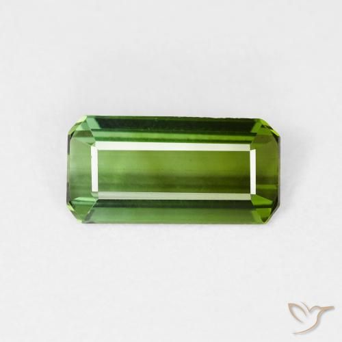 0.99ct Натуральный Травянисто-зелёный Турмалин, Изумрудная огранка, VVS-VS