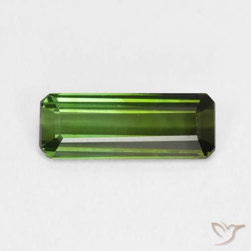 1.09ct Натуральный Темно-зеленый Турмалин, Изумрудная огранка, VVS-VS