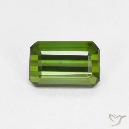 0.70ct Натуральный Средний зеленый Турмалин, Изумрудная огранка, VVS-VS