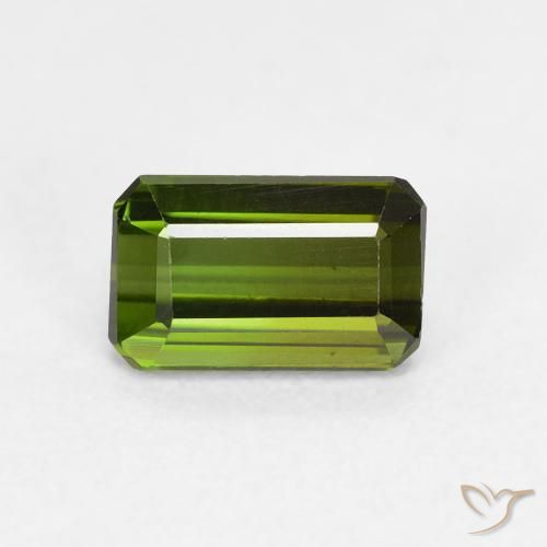 0.92ct Натуральный Средний зеленый Турмалин, Изумрудная огранка, Чистота VVS
