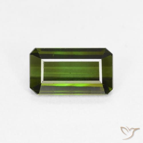 0.92ct Натуральный Травянисто-зелёный Турмалин, Изумрудная огранка, Чистота VVS