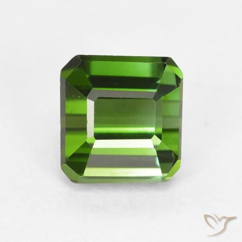 1.10ct Натуральный Травянисто-зелёный Турмалин, Изумрудная огранка, Чистота VVS