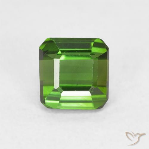 0.64ct Натуральный Средний зеленый Турмалин, Изумрудная огранка, Чистота VVS