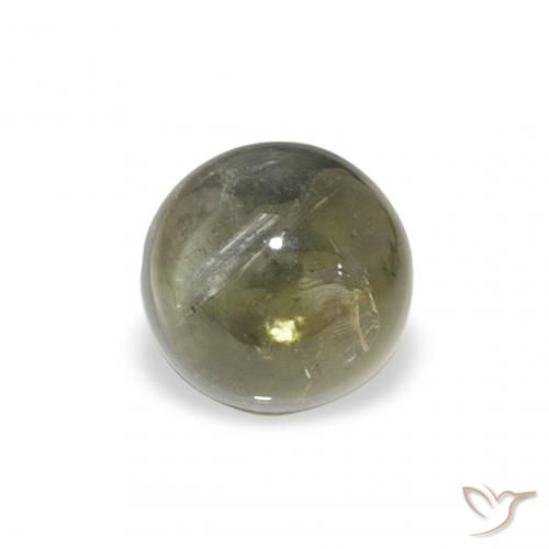 1.11ct Натуральный Желтовато-зеленый Турмалин, Круглый, Прозрачный