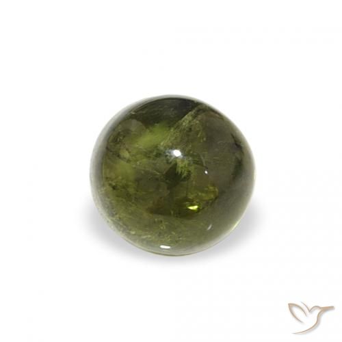 0.75ct Натуральный Теплый зеленый Турмалин, Круглый, Прозрачный