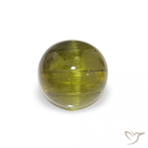 0.84ct Натуральный Желтовато-зеленый Турмалин, Круглый, Прозрачный