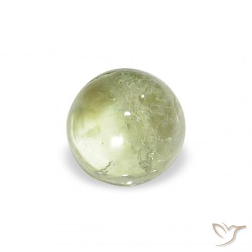 0.62ct Натуральный Желто-зеленый Турмалин, Круглый, Прозрачный