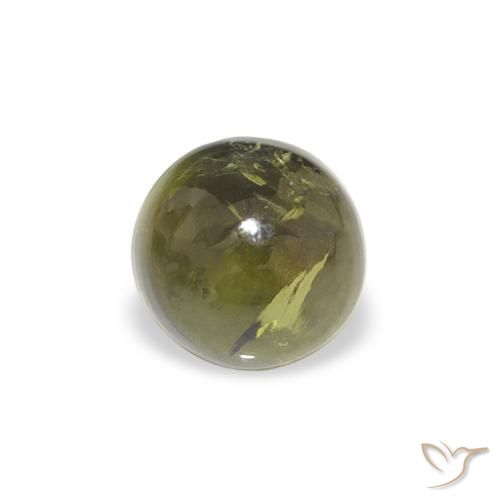 0.61ct Натуральный Землисто-зеленый Турмалин, Круглый, Прозрачный