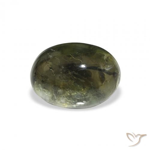 1.82ct Натуральный Темно-зеленый Турмалин, Овал, Прозрачный