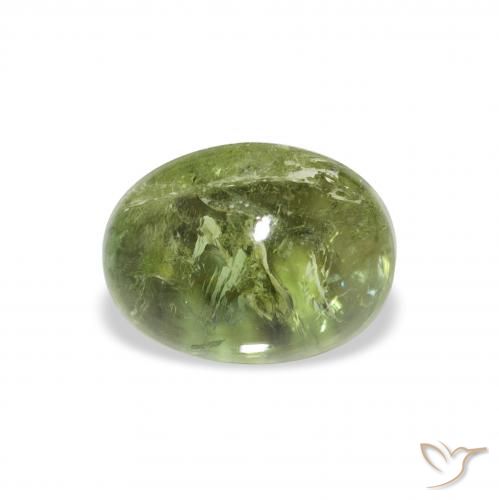 1.76ct Натуральный Теплый зеленый Турмалин, Овал, Прозрачный