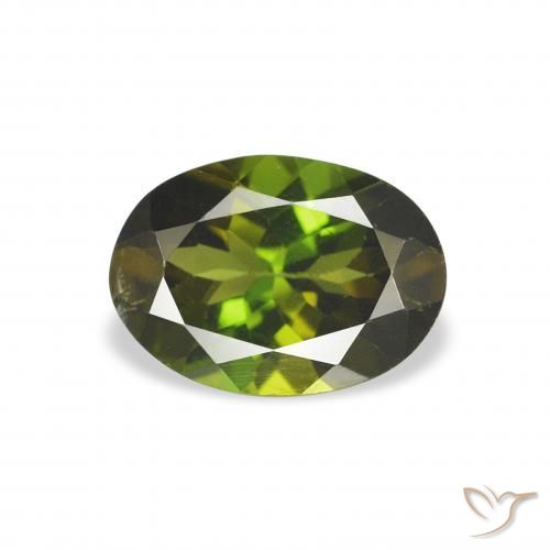 1.00ct Натуральный Коричневато-зеленый Турмалин, Овал, Чистота VS